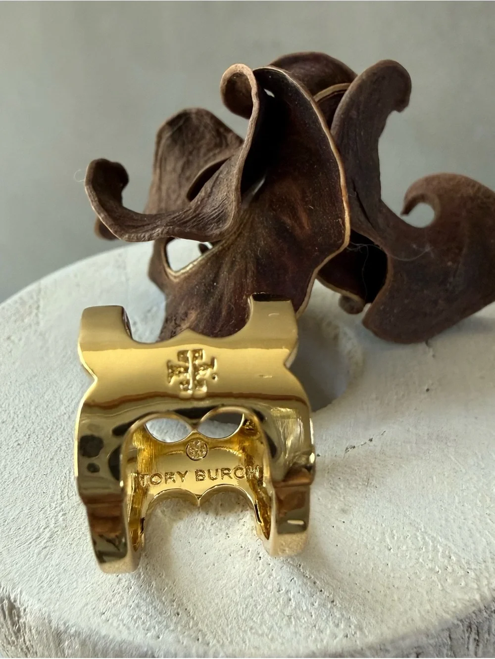 Tory Burch Gold Sculptural Statement Ring - Women Accessories